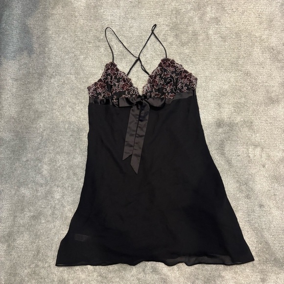 Reger by Janet Reger Other - Janet Reger Silk Chemise Lingerie dress black pink embroidered babydoll